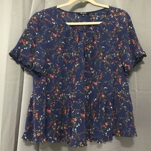 Madewell Silk Peplum Top